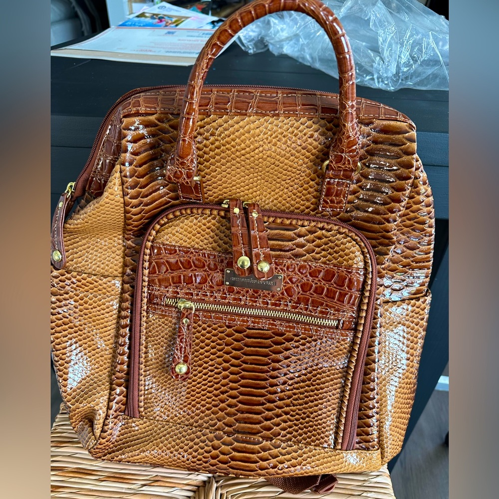NWT Samantha Brown Leather Tote Backpack